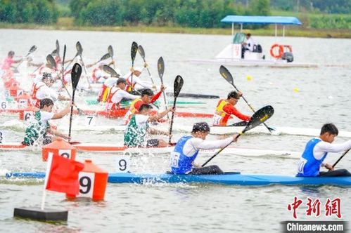 首届学青会皮划艇静水比赛在广西武宣开赛 选手演绎水上 速度与激情